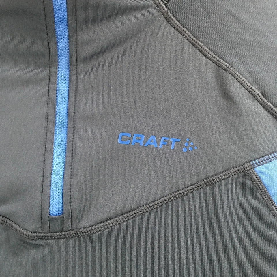 工艺 1/4 25 美分拉链套衫夹克男式 M 蓝色海军蓝长袖模拟领 — 第 4/4 张图片