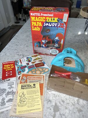 PEYO 1983 MATTEL PRESCHOOL MAGIC TALK PAPA SMURF'S LAB NIB