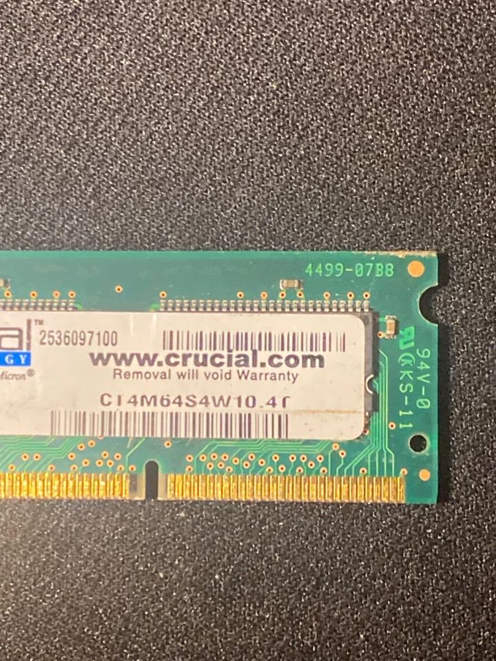 Crucial Technologies by Micron 32MB Synchronous 66mhz CL2 Laptop Memory - Image 3 of 4