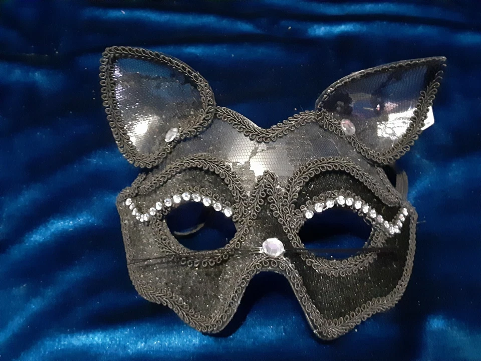 Black Cat Masquerade Masks - Image 2 of 2