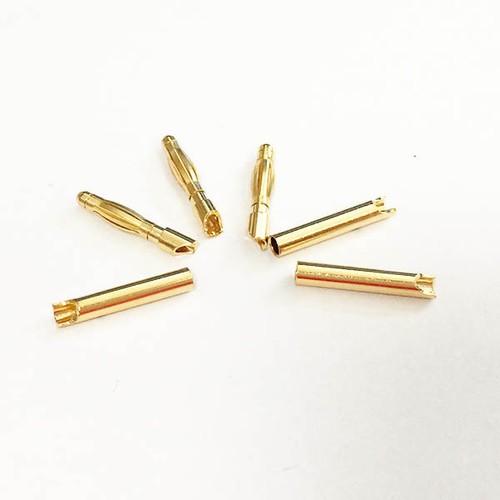 10pairs/lot 2.0mm 2mm Banana Gold Bullet Connector DIY RC Battery ESC Motor Plug - Picture 2 of 5