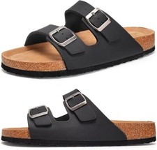 Women Cork Arch Support Slide Sandals Soft Beach Vacation Lightweight Sandals