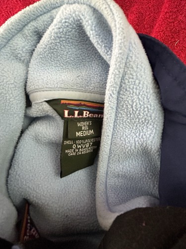 Vintage LL BEAN 3-in-1 Hooded Winter Coat Jacket Blue Fleece Lined Women’s M - Picture 3 of 9