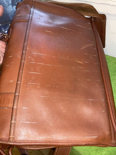 borsa a tracolla valigetta vintage coach pelle marrone viaggio 323 15” X 11” - Foto 6 di 12