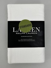 Lauren Ralph Lauren Dunham Sateen White 2 Standard Pillowcases 100 Cotton New
