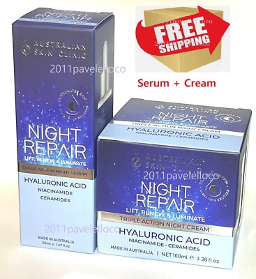Night Repair Hyaluronic Acid Triple Accion Night Cream / Serum with Niacinamide