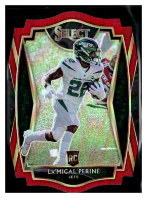 La'Mical Perine 2020 Panini Select Red Die Cut Prizm RC Jets #180