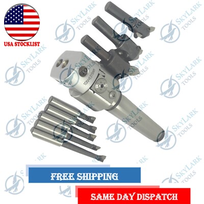 38MM BORING HEAD WITH 3MT SHANK ARBOR & TOOLS FOR MILLING MACHINES
