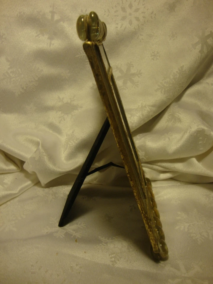 Marco de fotos vintage raro de diamantes de imitación de metal dorado contiene imagen 401 de 3,5" x 5" Foto 2 de 4