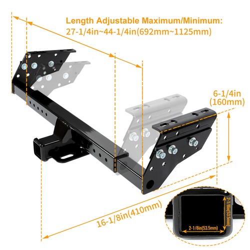 2" Class 3 Universal Trailer Hitch Towing Receiver For Dodge Isuzu Mazda Nissan - Picture 2 of 24