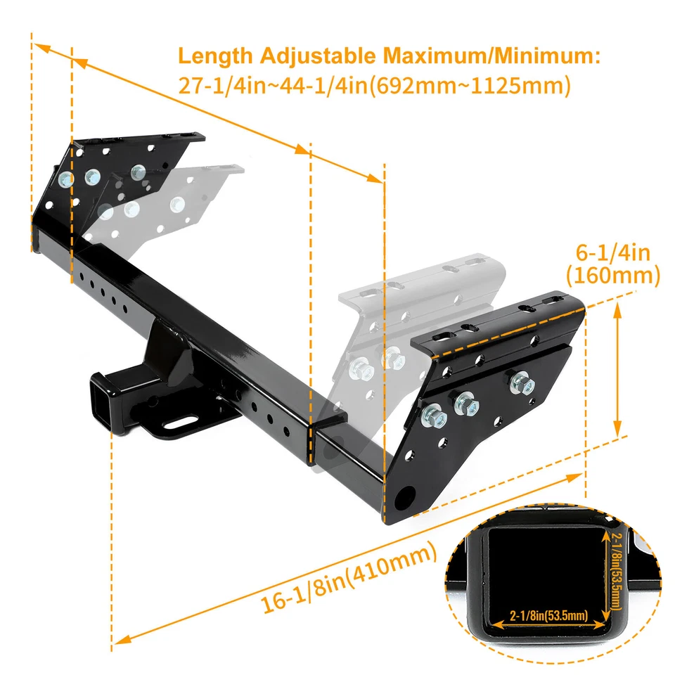 2" Class 3 Universal Trailer Hitch Towing Receiver For Dodge Isuzu Mazda Nissan Foto 2 de 4