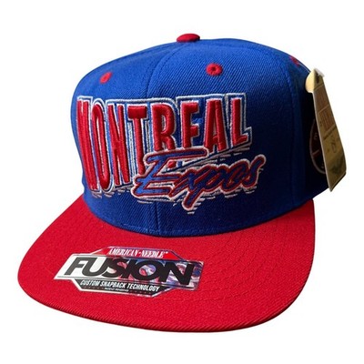 Montreal Expos MLB Mens OSFA Blue Red Fusion Snapback Hat New American Needle