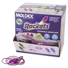 Moldex Rockets Tapered Styrene Corded Earplug, Purple (6404)