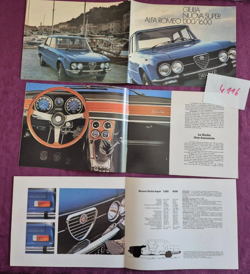 N°4116   / ALFA - ROMEO   GIULIA  NUOVA SUPER 1300 - 1600 / catalogue 1976 - Bild 1 von 1
