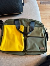 Ted Baker Canvas Shoulder Bag Men Green Yellow Rare/Unused