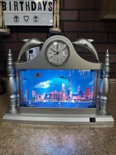 Vintage Revolving Motion Lamp Chicago Skyline Night Light Wclock Tested Works