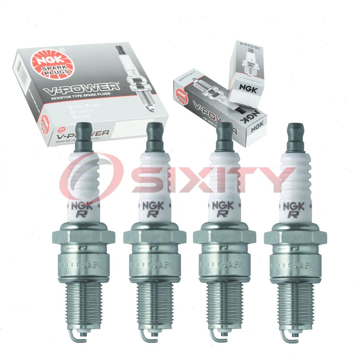 4 pcs NGK V-Power Spark Plugs for 1977-1979 Nissan 200SX 2.0L L4 - Engine xr