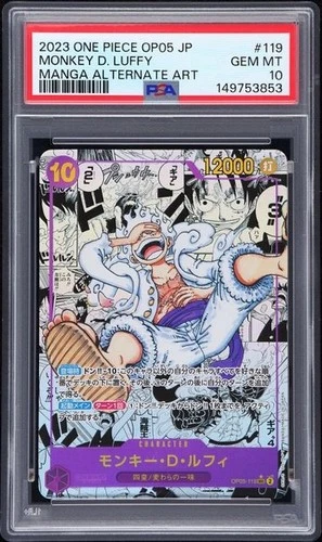 PSA 10 Monkey.D.Luffy OP05-119 Manga Alt Art Parallel One Piece Card Japanese JP