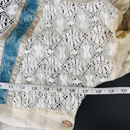 Hale Bob Kimono Oberteil Damen Medium Boho Spitze Perlen vorne zum Binden kurze Strickjacke - Bild 9 von 11