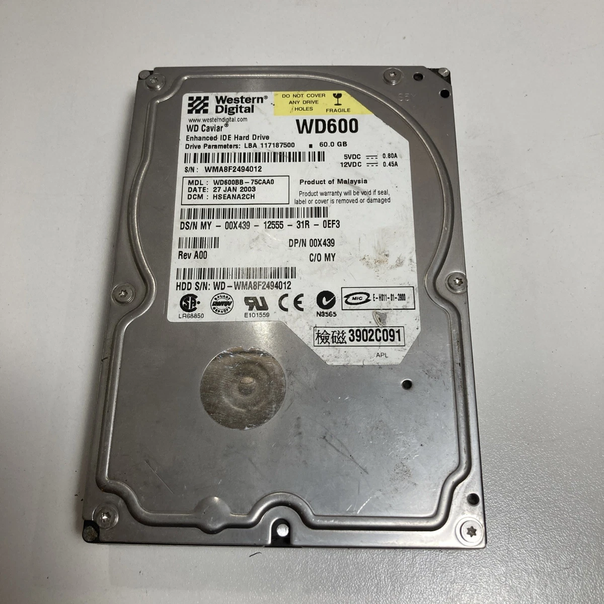 Western Digital PATA/IDE/EIDE 60 GB Internal Hard Disk Drives for