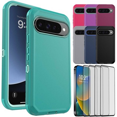 For Google Pixel 9 10 Pro XL Phone Case Shockproof Cover / Tempered Glass Clear