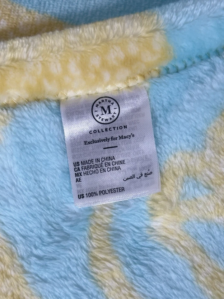 Manta Martha Stewart Capricho Gato de la Selva Guepardo Amarillo Azul Suave BONITA Foto 4 de 4