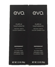 2x EVO Purple Toothpaste Instant Teeth Color Correction Peppermint Gluten Free