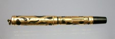 w Vtg Waterman IDEAL RING TOP FOUNTAIN PEN GF Filigree Overlay on BHR Lever Fill