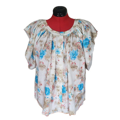 Floral patterned tunic with short sleeves, size large*