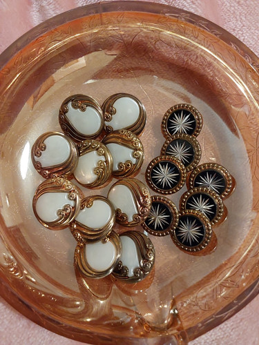 Art Nouveau Style & Fancy Sparkly Star Buttons