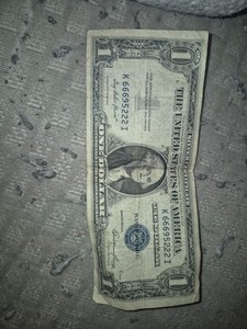 Devils note 1935e silver certificate dollar serial number starts with 66695222