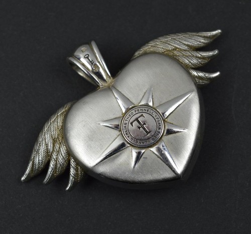 THEO FENNELL Sterling Silver Winged Heart Pendant