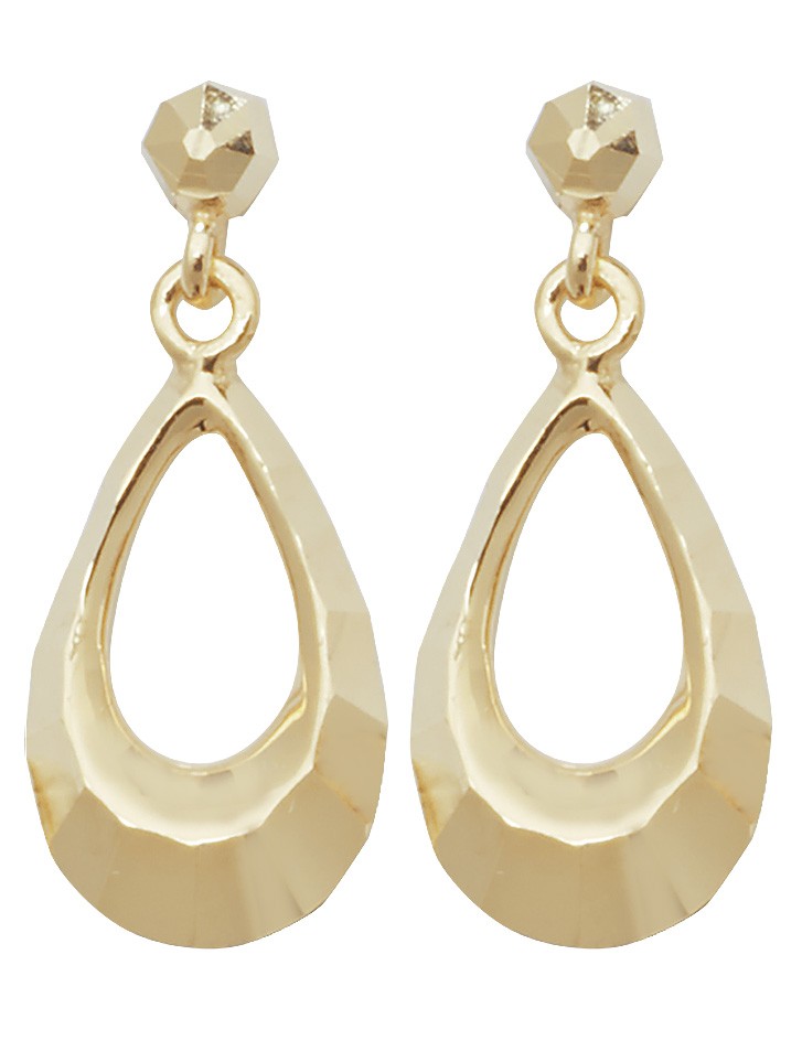 Boucles d'oreilles or femme 375/1000 17mm bijoux oreilles or jaune 9 carats