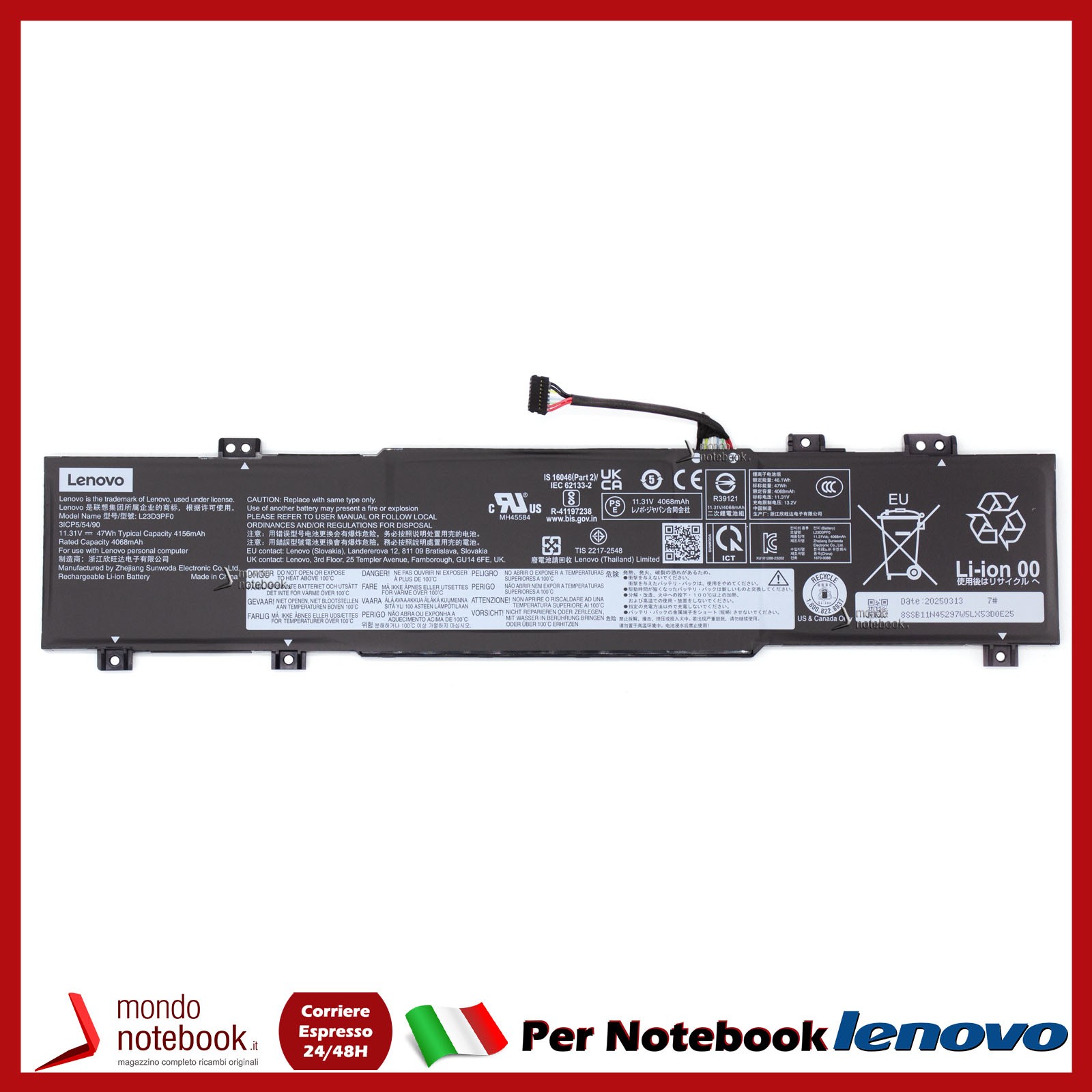 LENOVO Original DS Laptop Battery 11.31V 47Wh SB11K09310
