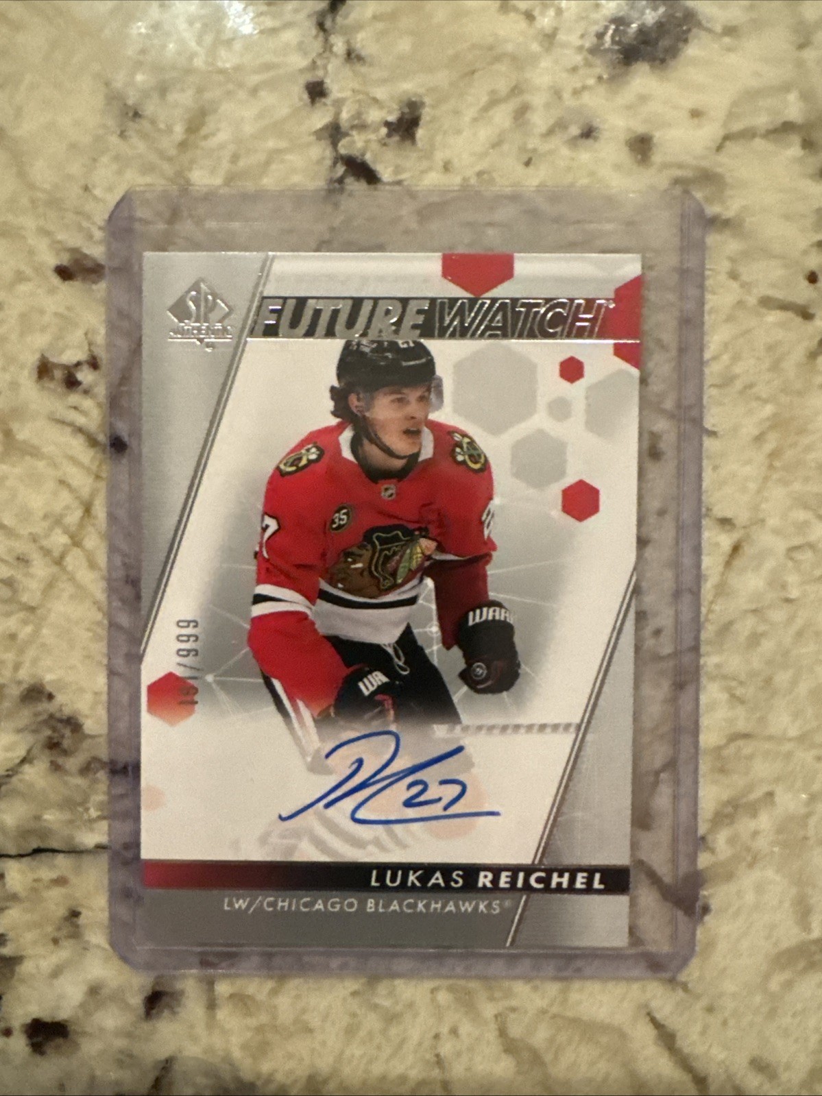 22-23 NHL Upper Deck SP Authentic Lukas Reichel Future Watch Auto Rookie /999