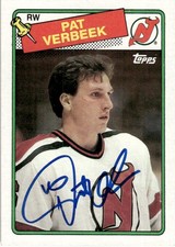 1988-89 Autographed Topps Vintage Signed Pat Verbeek New Jersey Devils #29