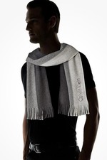 Calvin Klein Men's Ombre Stripe Scarf, black, One Size