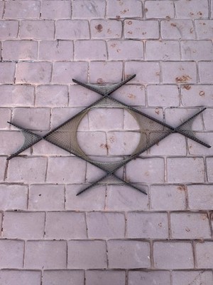 1960 s Vintage MCM Double String and Wood Geometric Pattern Wall Art