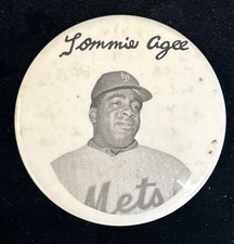 1971-72 Tommie Agee New York Mets 3.5” Stadium Player Pin - RARE