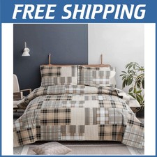 Lightweight Plaid Bedding Quilt Set Full/Queen