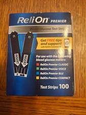ReliOn Premier Blood Glucose Test Strips 100 Count, 011/27 , Free Shipping