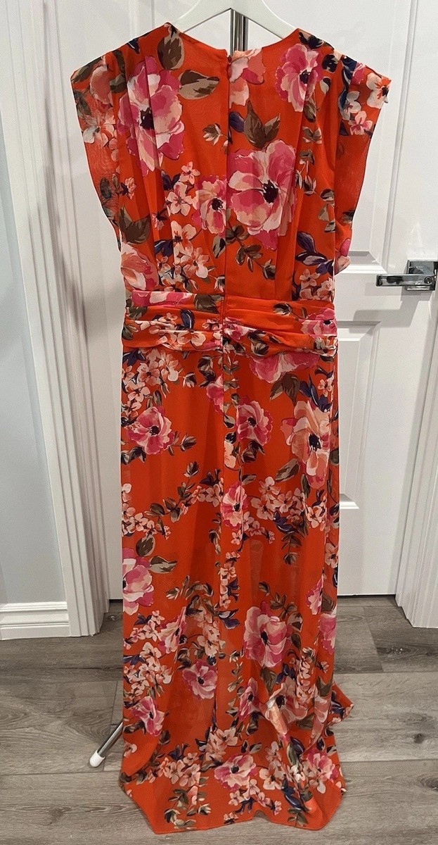 eliza j red floral dress Eliza J Orange Floral Dress | Nordstrom Dresses