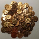 Lot of 100 (2 rolls) Choice BU 1955-S Lincoln Wheat Cents/Pennies