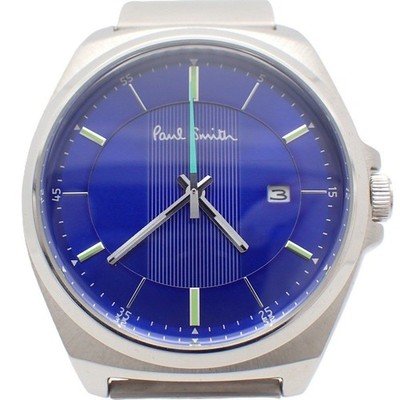 Paul Smith Herren Quarzuhr blaues Zifferblatt Edelstahlband aus Japan