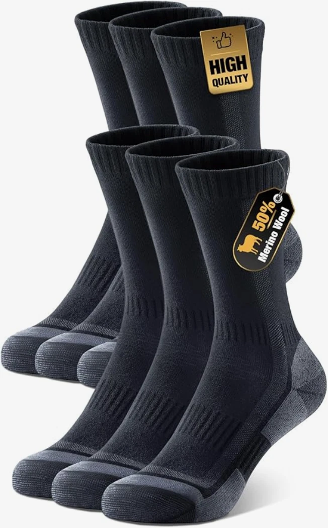 PULIOU Merino Wool Warm Socks for Men Women, 3 Pairs Winter Thermal Moisture ...