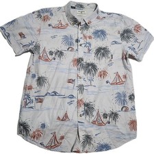 BILLABONG LARGE L MEN  S BUTTON-UP SHIRT RED, WHITE, BLUE  YEW USA SURF AMERICA