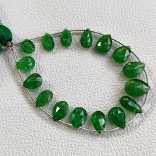 Tsavorite Garnet Pear Faceted Beads 9x7-11x8mm Strand 6.5" Tanzania Green Gem