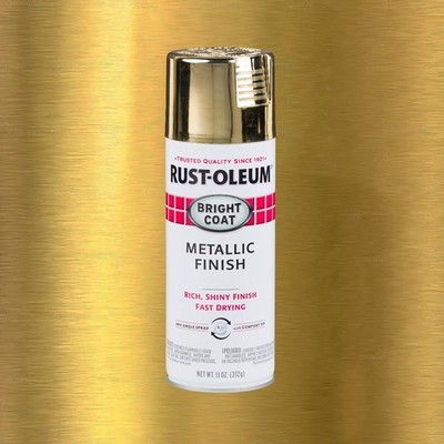 Gold Metallic Spray Paint Stops Rust Bright Coat 11 oz