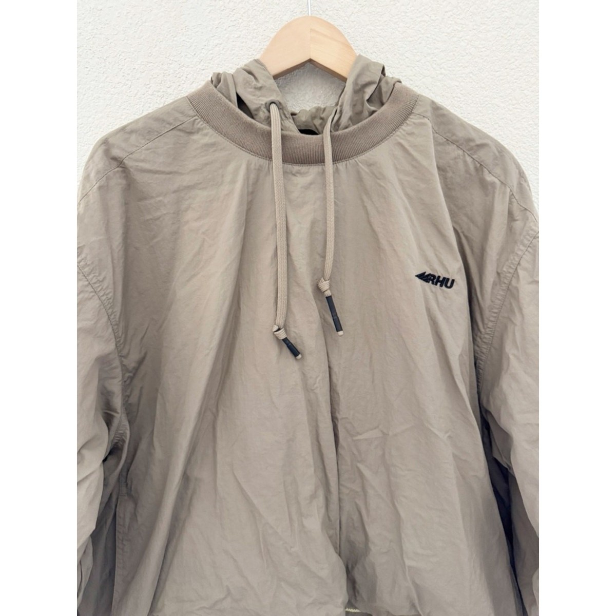 ZARA x Rhuigi RHU Windbreaker Hooded Jacket Pullover XL Tan Casual