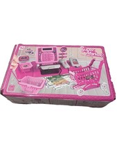 deAO Pretend Play Register, Pink Kids Cash Register Pink Happy Cashier Full Set